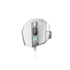 Logitech G502 X Wired White front view with cable