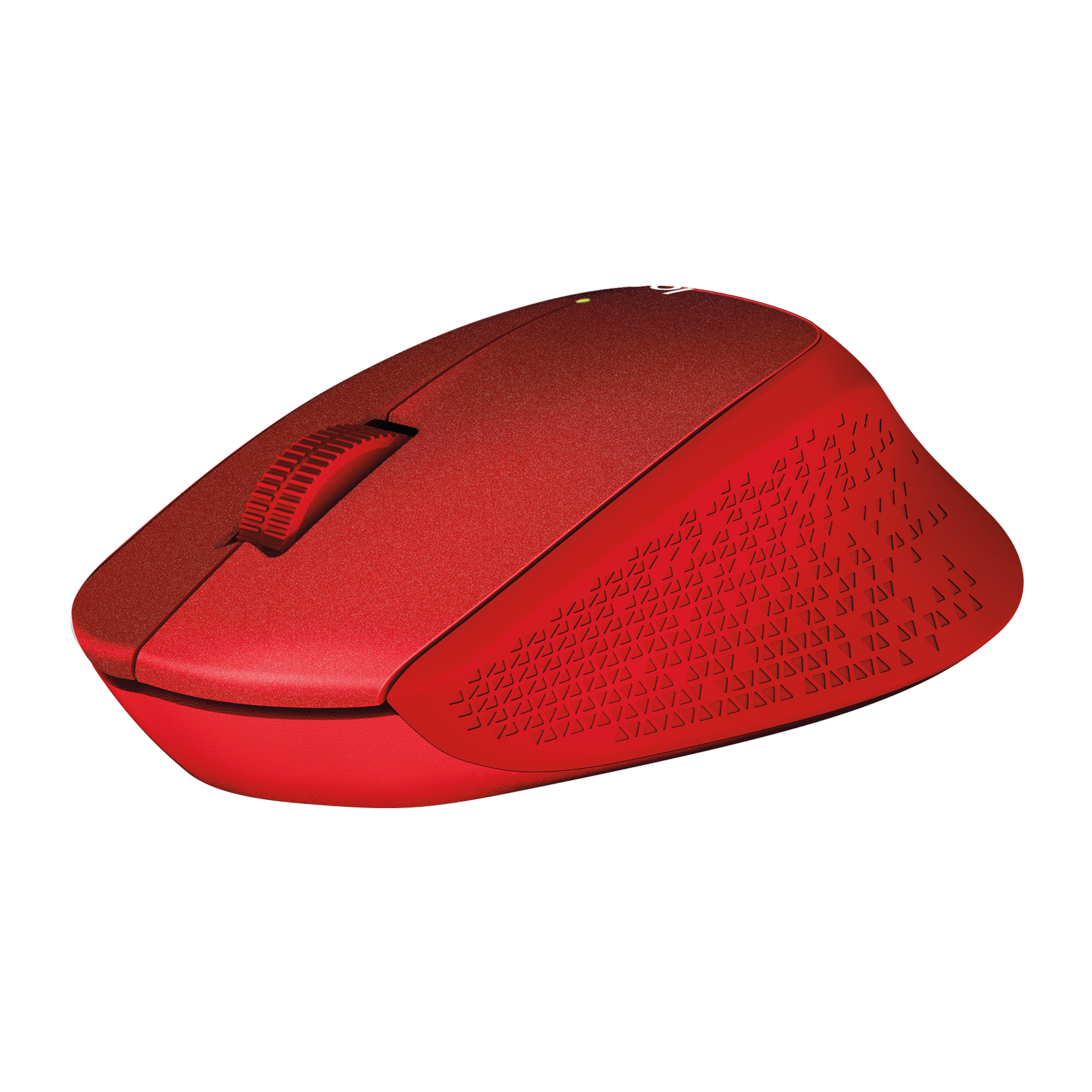 Logitech M330 Silent Plus Red three-quarter view from the right