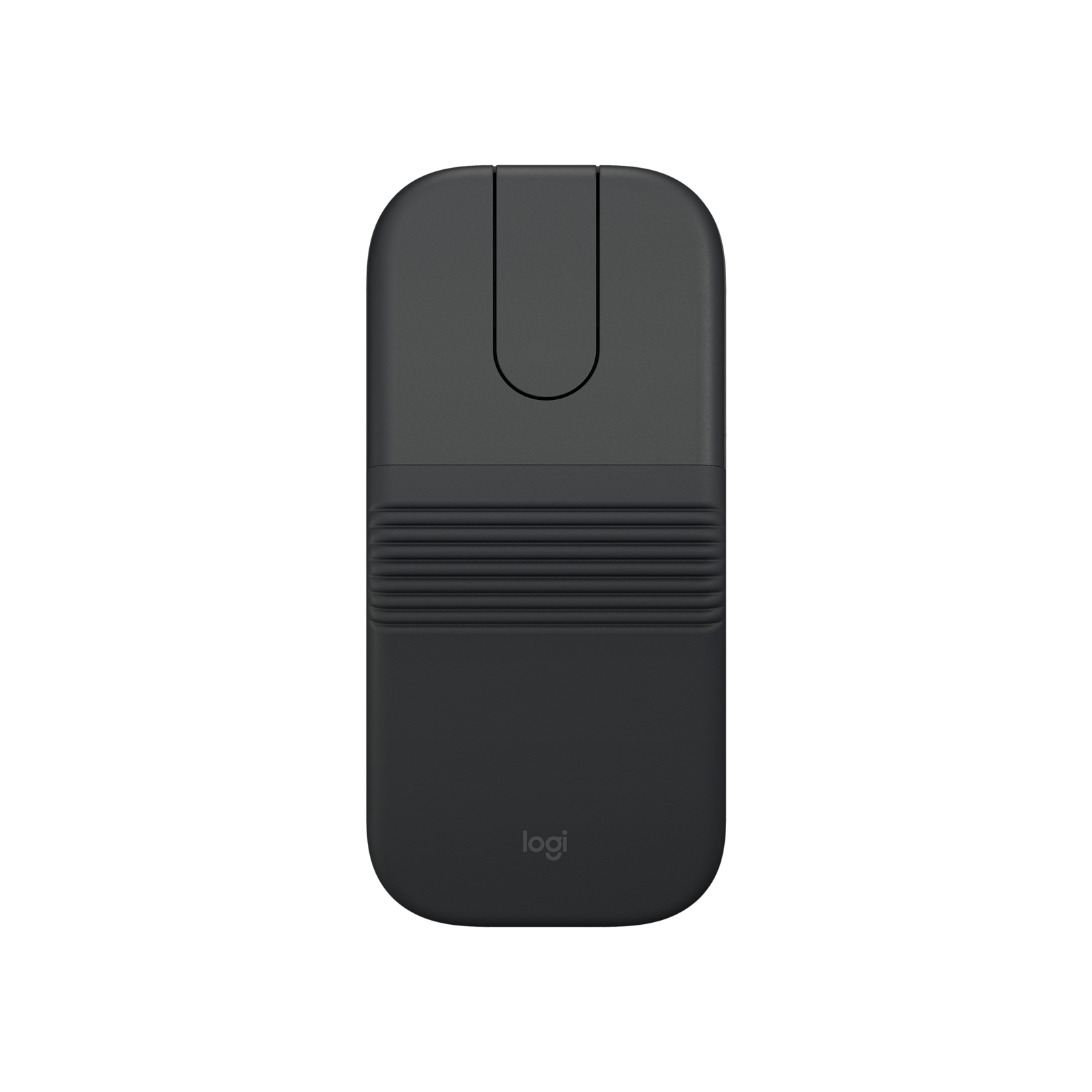 Logitech Mobi Fold mouse Graphite top view unfolded
