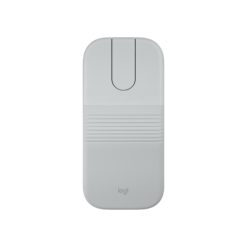 Logitech Mobi Fold mouse Off-White top view unfolded