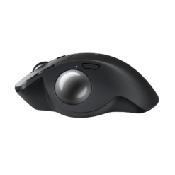 Logitech MX Ergo S Graphite side view from the thumb side with trackball