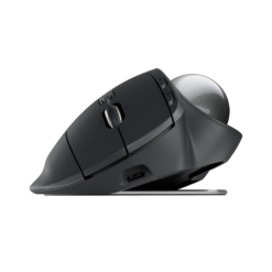 Logitech MX Ergo S Graphite side view tilted to 20 degrees