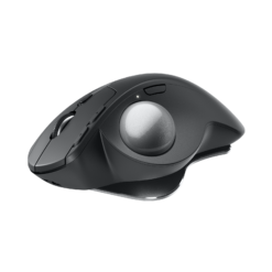 Logitech MX Ergo S Graphite three-quarter view with trackball