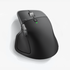 Logitech MX Master 4 for Mac Space Black close-up of thumb wheel and haptic sense panel