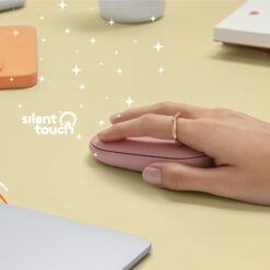 Logitech Pebble 2 M350s Tonal Rose in use with quiet Silent Touch clicks