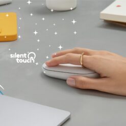 Logitech Pebble 2 M350s Tonal White in use with quiet Silent Touch clicks