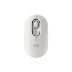 Logitech POP Wireless Mouse Off-White top angle view