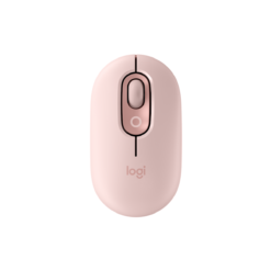 Logitech POP Wireless Mouse Rose top angle view