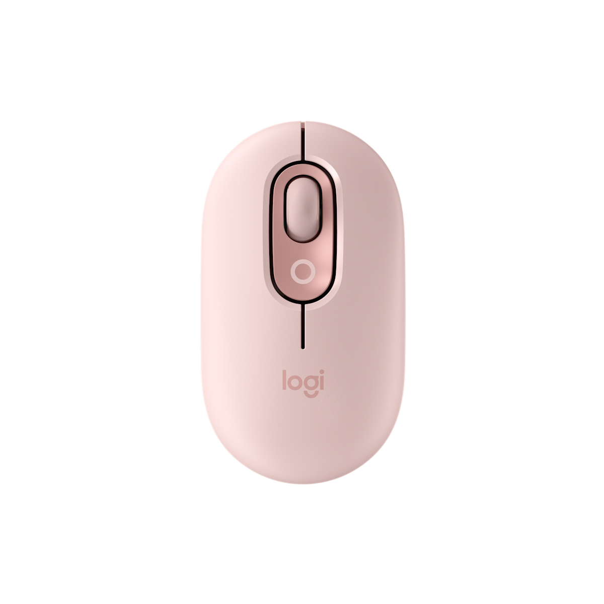 Logitech POP Wireless Mouse Rose top angle view