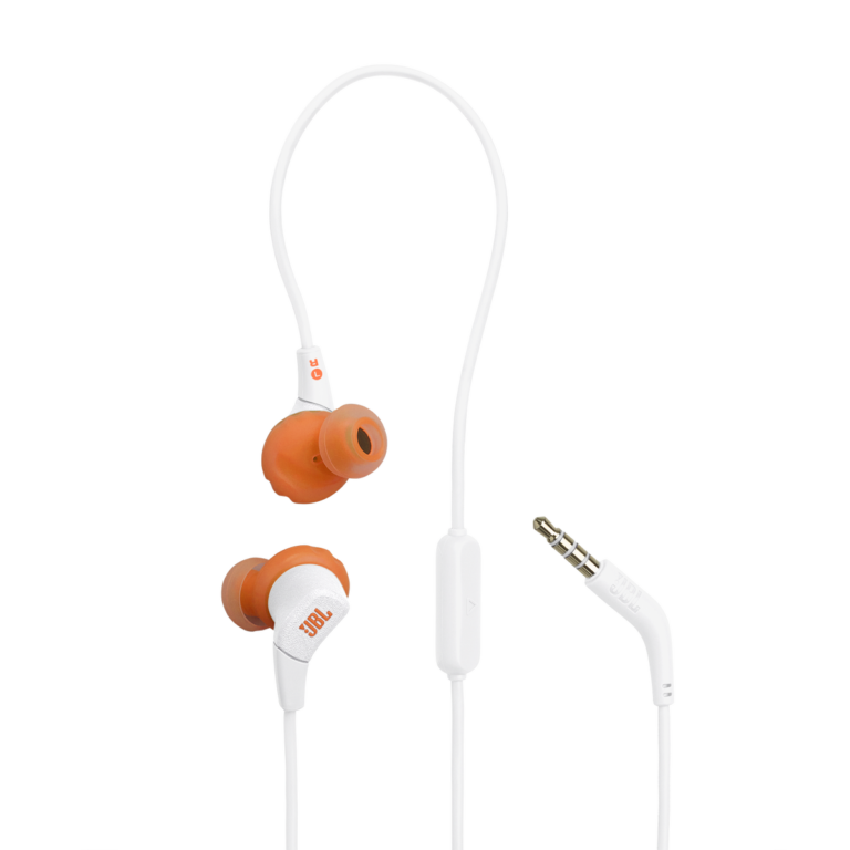 JBL Endurance Run 3 Wired Sport Earphones with Mic – White/Orange
