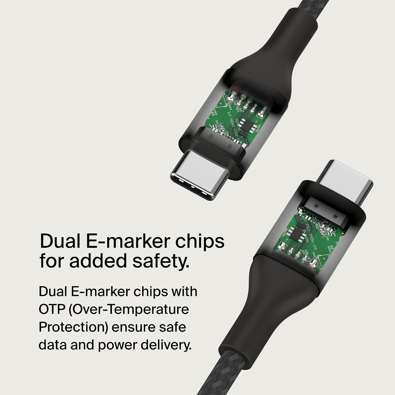 Belkin BoostCharge USB-C to USB-C cable 240W 1m black dual E-marker chips with over-temperature protection
