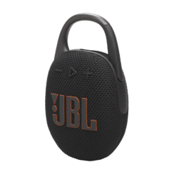 JBL Clip 5 Black portable Bluetooth speaker three-quarter view
