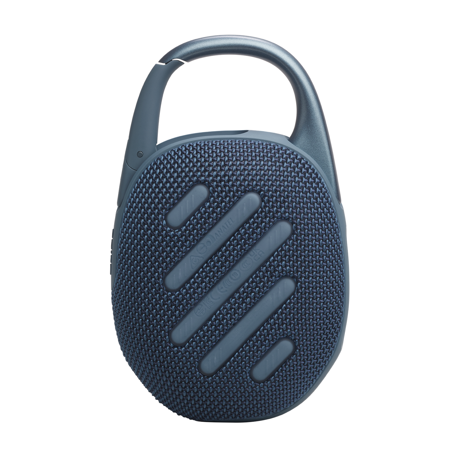 JBL Clip 5 Blue portable Bluetooth speaker back view