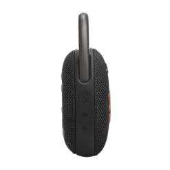 JBL Clip 5 Black portable Bluetooth speaker side view