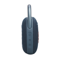 JBL Clip 5 Blue portable Bluetooth speaker side view