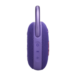 JBL Clip 5 Purple portable Bluetooth speaker side view