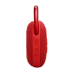 JBL Clip 5 Red portable Bluetooth speaker side view