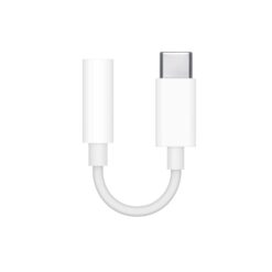 Apple USB-C to 3.5mm Headphone Jack Adapter with USB-C plug and 3.5mm socket