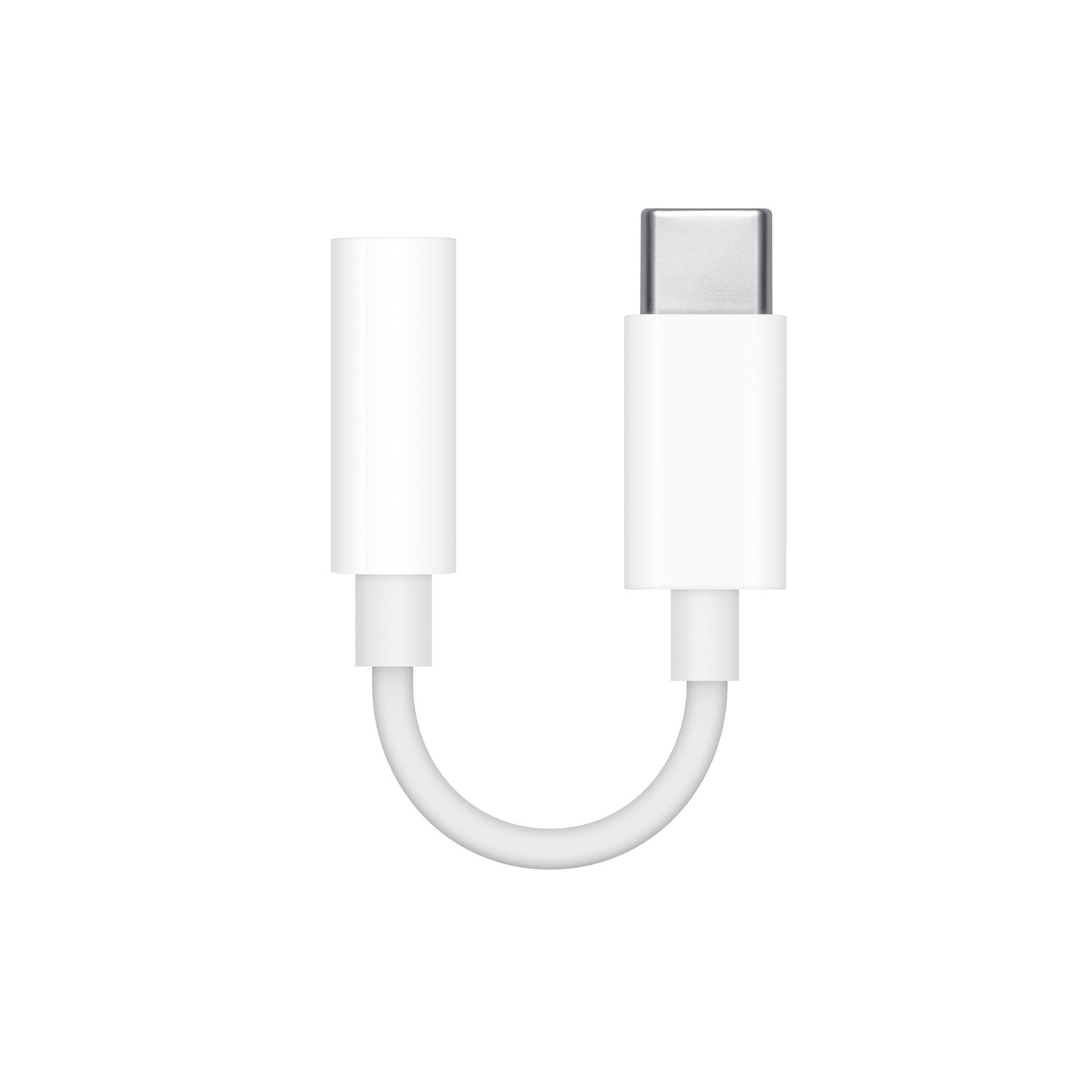 Apple USB-C to 3.5mm Headphone Jack Adapter with USB-C plug and 3.5mm socket