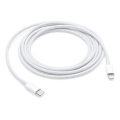 Apple USB-C to Lightning Cable (2m) coiled with both connectors