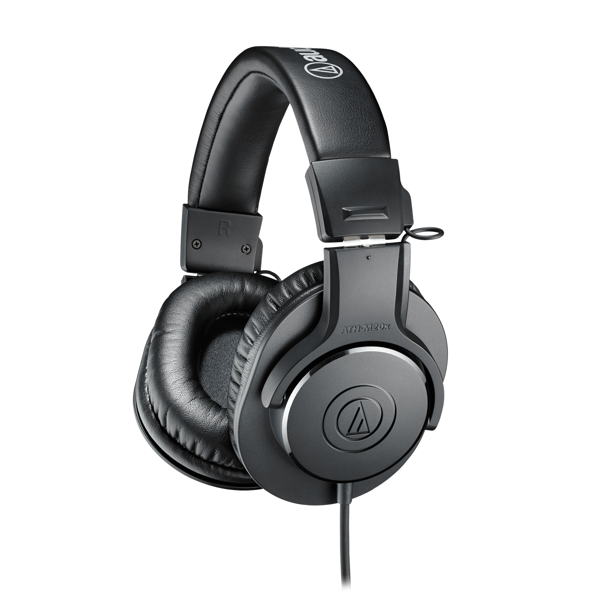 Audio-Technica ATH-M20x black monitor headphones three-quarter view