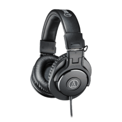 Audio-Technica ATH-M30x black monitor headphones three-quarter view