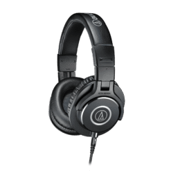 Audio-Technica ATH-M40x black monitor headphones three-quarter view