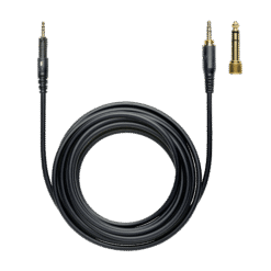 Audio-Technica ATH-M50x black studio headphones detachable 3m straight cable with 6.3mm adapter