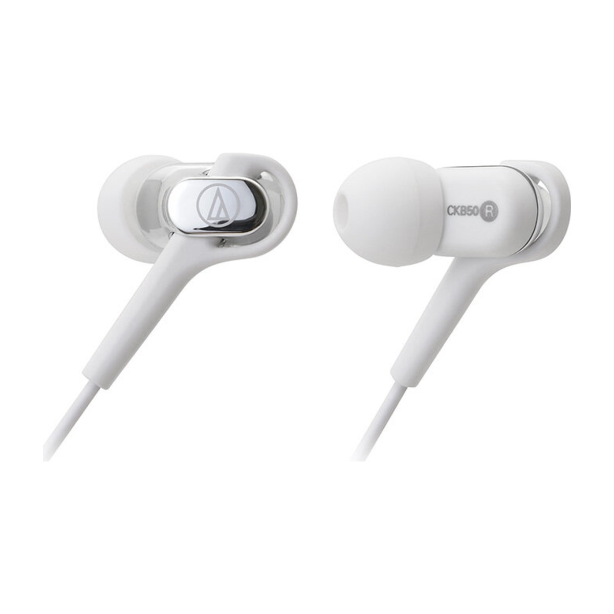 audio technica ath ckb50 white pair