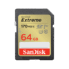 SanDisk Extreme 64GB SDXC memory card front