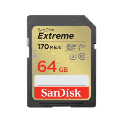 SanDisk Extreme 64GB SDXC memory card front