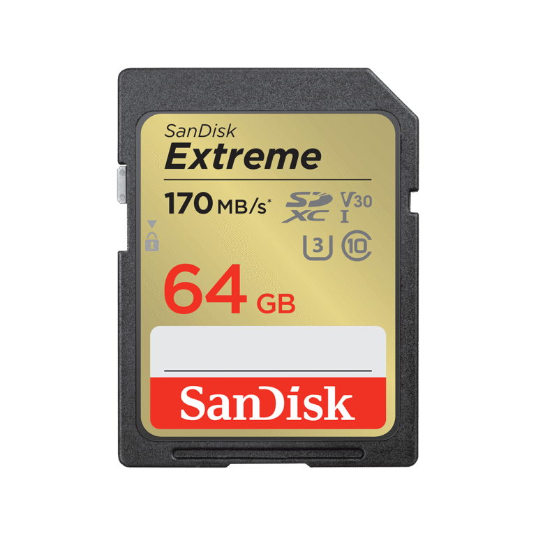 SanDisk Extreme 64GB SDXC Memory Card – 170MB/s, UHS-I U3 V30