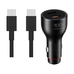 Huawei 100W SuperCharge car charger with 6A USB-C to USB-C cable included