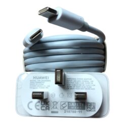 Huawei 90W SuperCharge wall charger UK with 1.8m USB-C to USB-C cable and UK plug