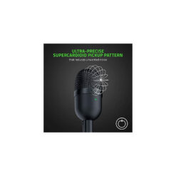 Razer Seiren Mini black USB microphone supercardioid pickup pattern
