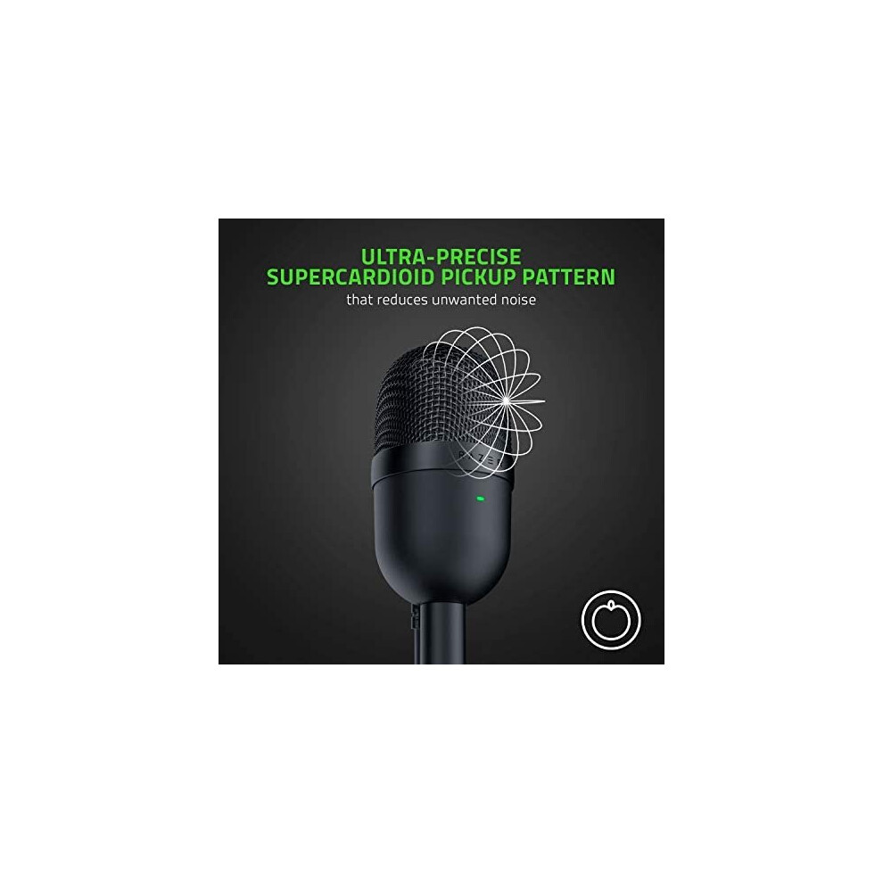 Razer Seiren Mini black USB microphone supercardioid pickup pattern