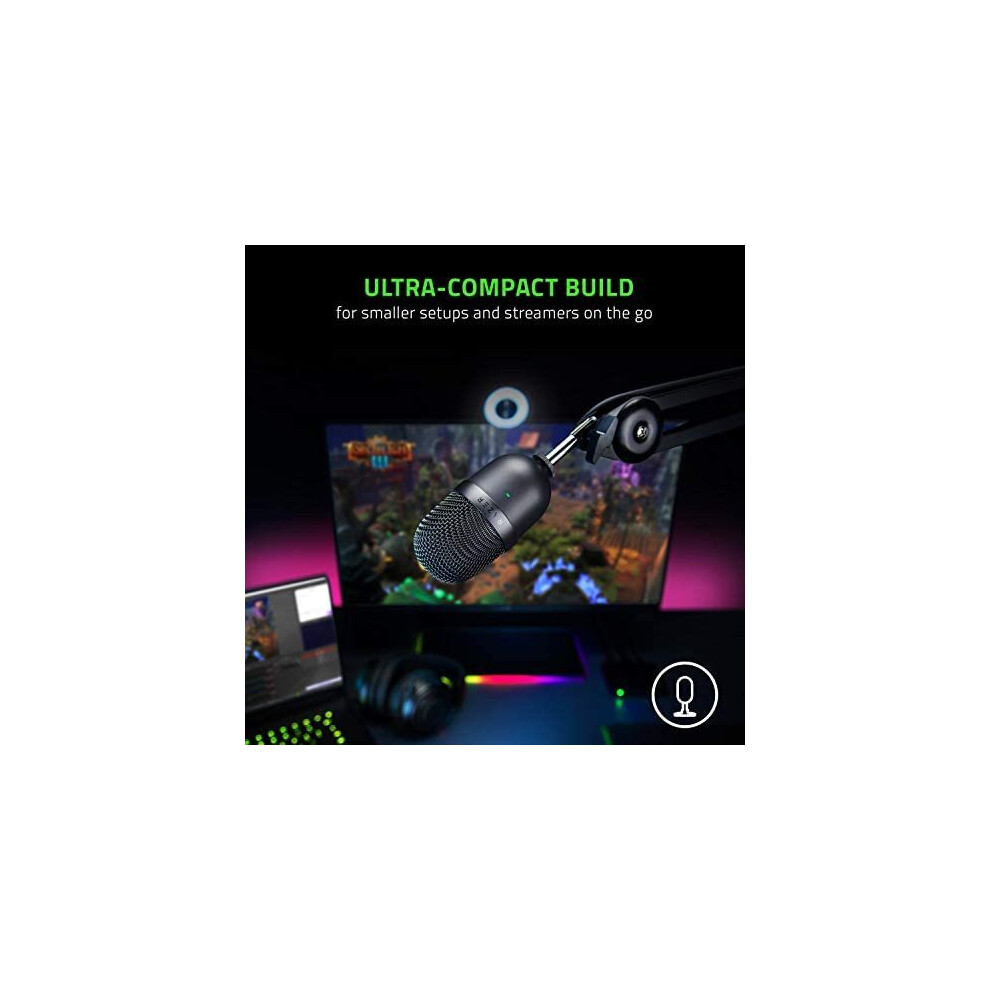 Razer Seiren Mini black USB microphone heavy-duty tilting stand
