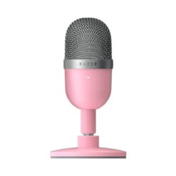 Razer Seiren Mini Quartz Pink USB streaming microphone front view