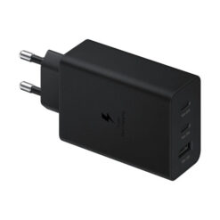 Samsung 65W Trio EU plug side view with EU two-pin plug