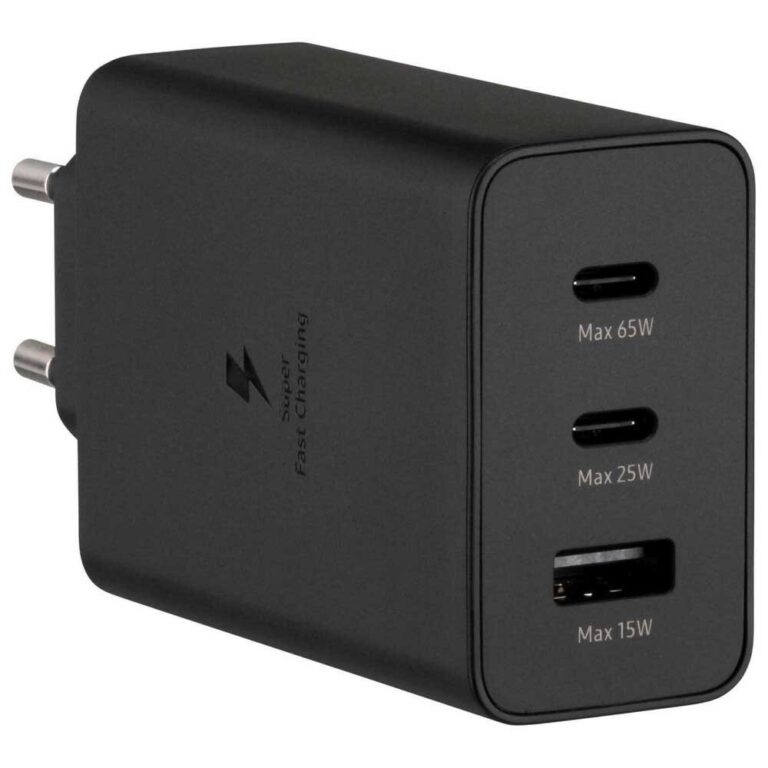 Samsung 65W Trio Super Fast Charging Wall Charger (EU Plug) – 2× USB-C + USB-A