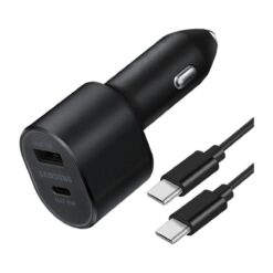 Samsung 60W Dual Port Car Charger EP-L5300 with USB-C to USB-C cable