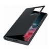 Samsung Galaxy S22 Ultra Smart Clear View Cover Black with cover open showing the screen