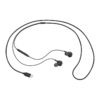 Samsung Type-C Earphones tuned by AKG black full view with USB-C cable
