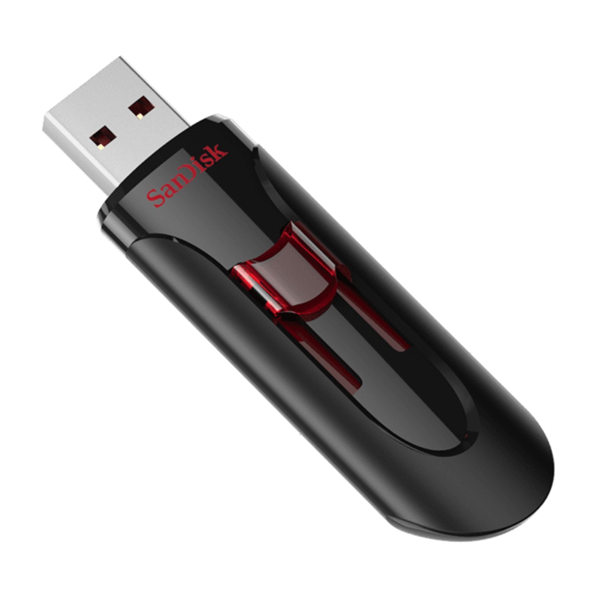 SanDisk Cruzer Glide 3.0 CZ600 USB 3.0 flash drive left angled open