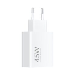 Xiaomi 45W Type-A charger EU two-pin plug, angled view