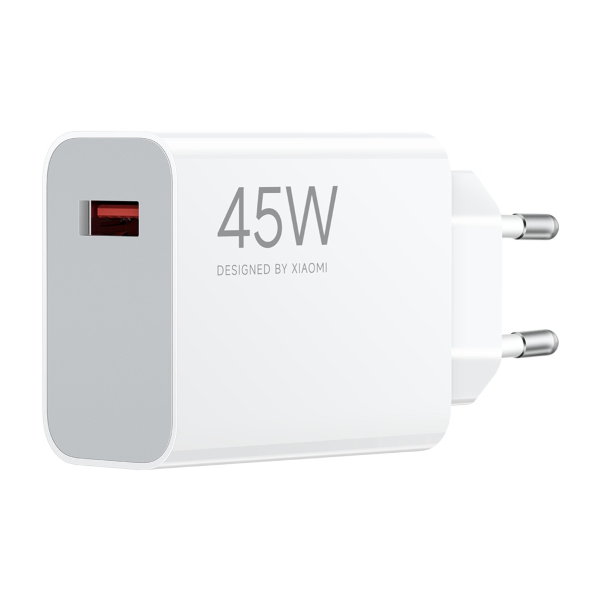Xiaomi 45W charger MDY-17-EF side view showing USB-A port