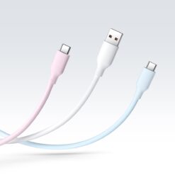 Xiaomi 6A silicone USB-C cable colours white blue pink
